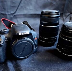 Canon EOS Camera with 2 Lenses And Carrying Case